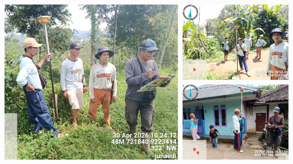 Fhoto  : pengukuran Tanah Warga melalui Program PTSL Di wilayah Desa Ciengang,  Kecamatan Gerbitung,  Kabupaten Sukabumi - Jawa Barat 
